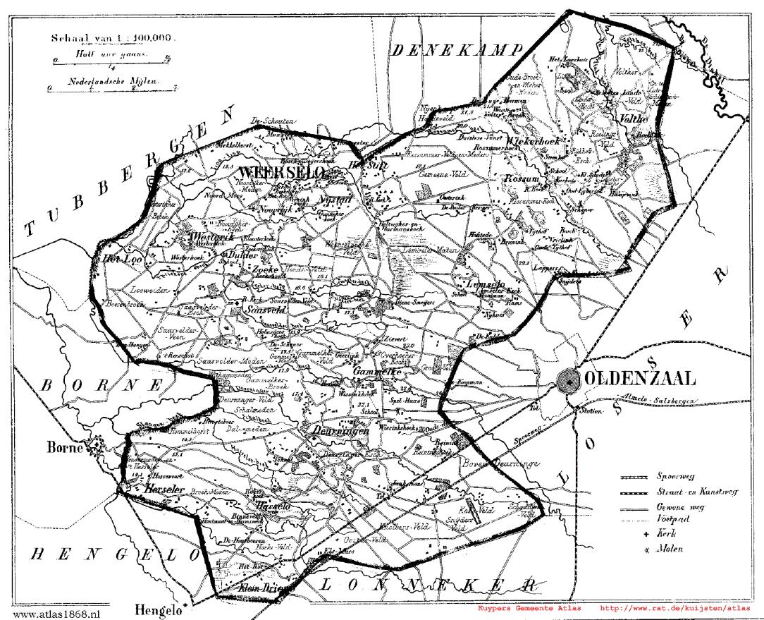 Figuur 3 De gemeente Weerselo in 1869